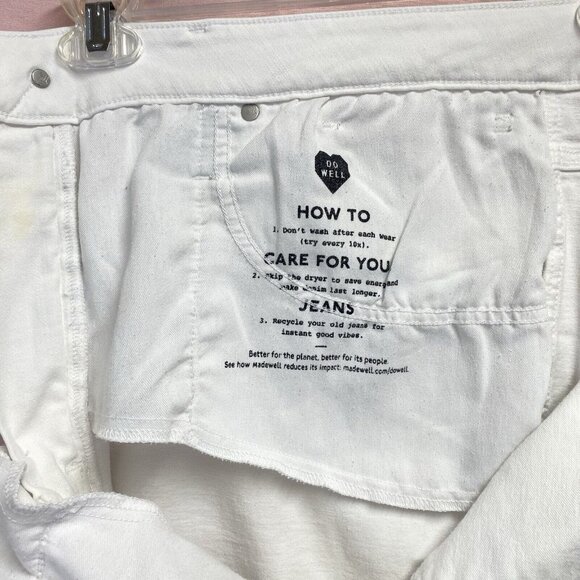 Madewell Stove Pipe High Rise Straight Leg Jeans Pants Women 20W White Stretch - Picture 14 of 16